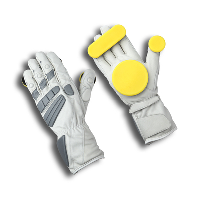 Leder Longboard Racing Gelb Protecion Handschuhe